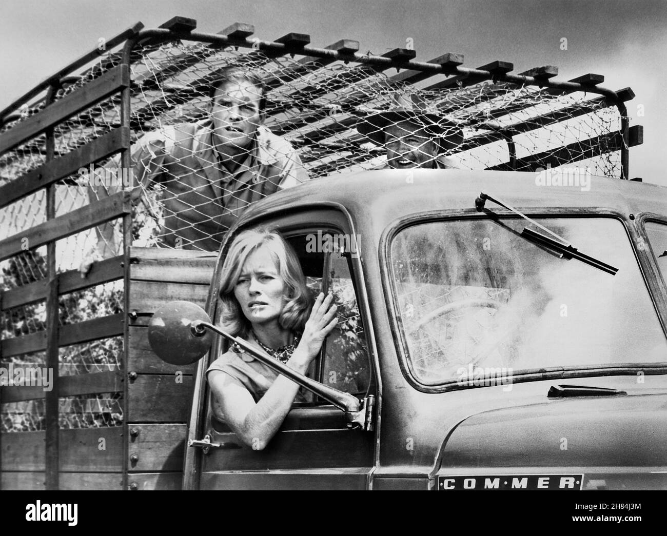 Bill Travers, Virginia McKenna, sul set del film, 'Born Free', Columbia Pictures, 1966 Foto Stock