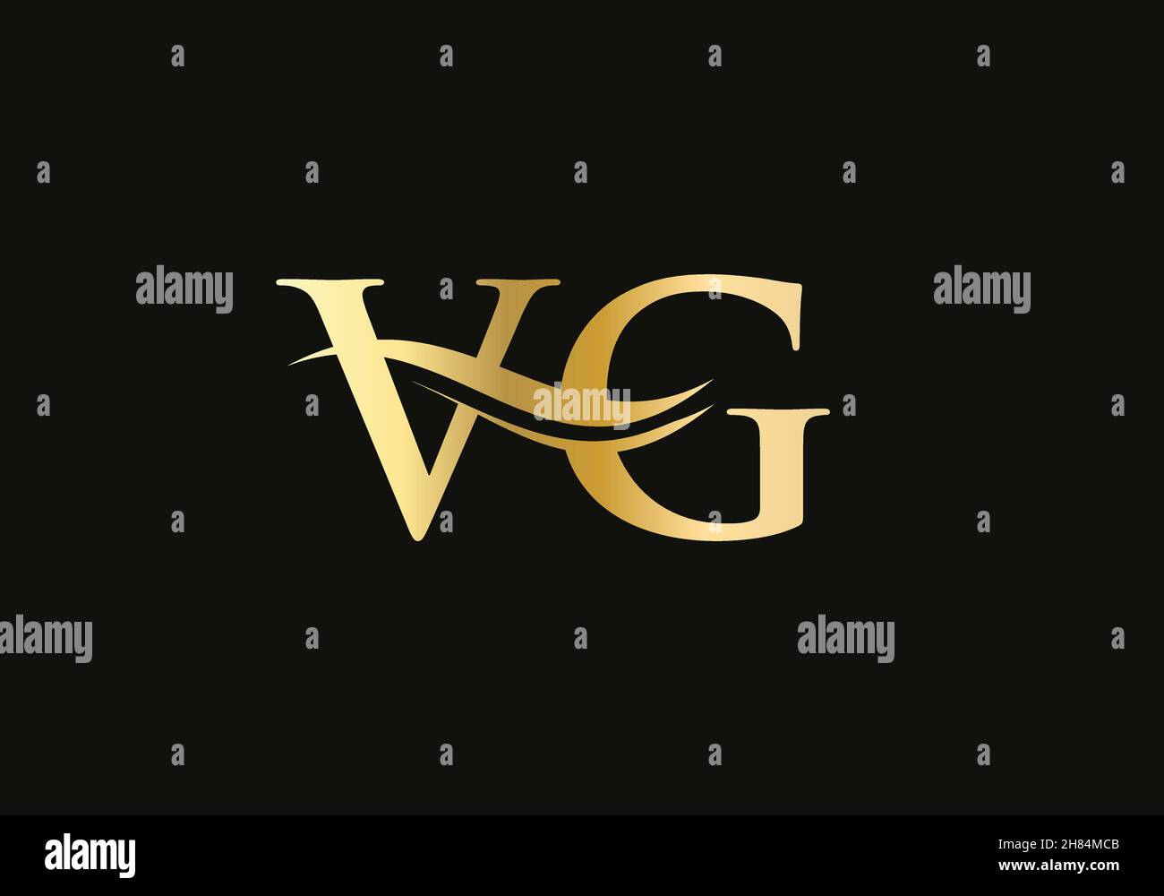 Disegno iniziale del logo VG con lettera collegata. Moderna lettera VG logo design vettore con moderno trendy Illustrazione Vettoriale