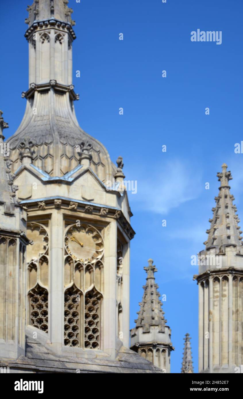 King's College, Cambridge, dettaglio dell'ingresso al cortile Foto Stock