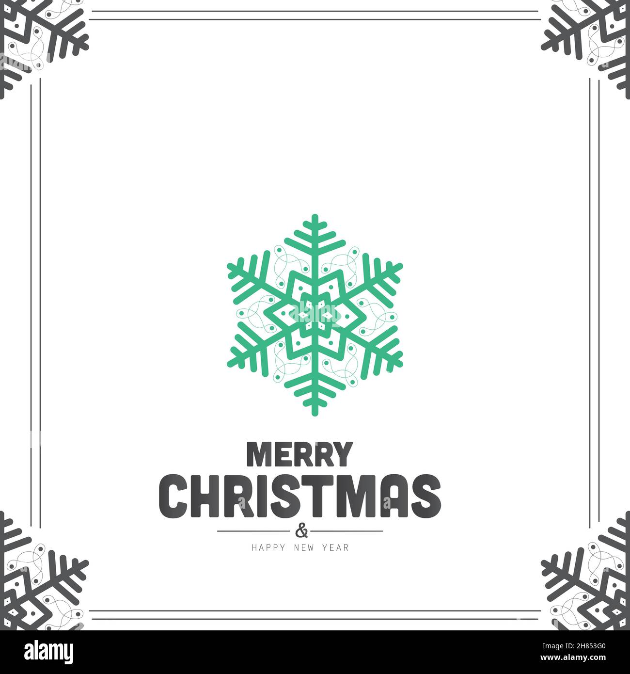 Buon Natale e buon anno biglietto di auguri invito. Preventivo tipografico relativo alle vacanze invernali. Illustrazione Vettoriale