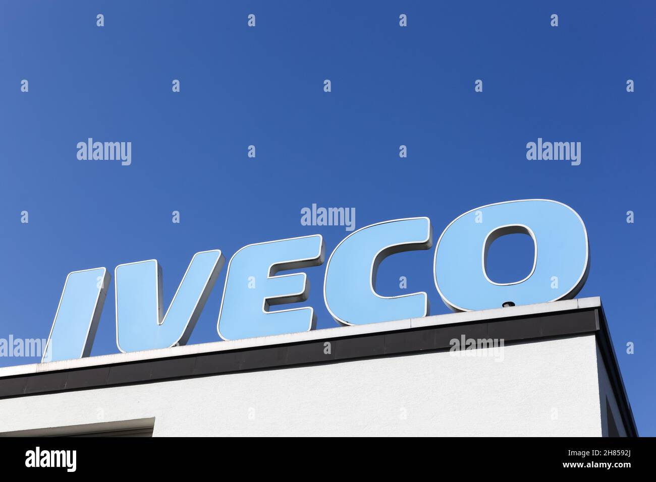 Remscheid, Germania - 2 settembre 2018: Iveco, acronimo di Industrial Vehicles Corporation, è un'azienda italiana produttrice di veicoli industriali Foto Stock