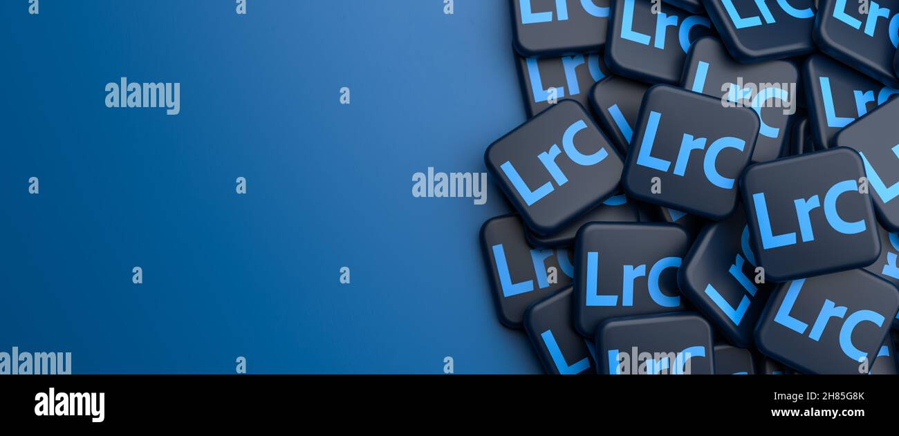 Logo del programma software di modifica delle foto Adobe Photoshop  Lightroom Classic - parte principale della suite Creative Cloud Apps su un  heap di un tavolo. Copia Foto stock - Alamy