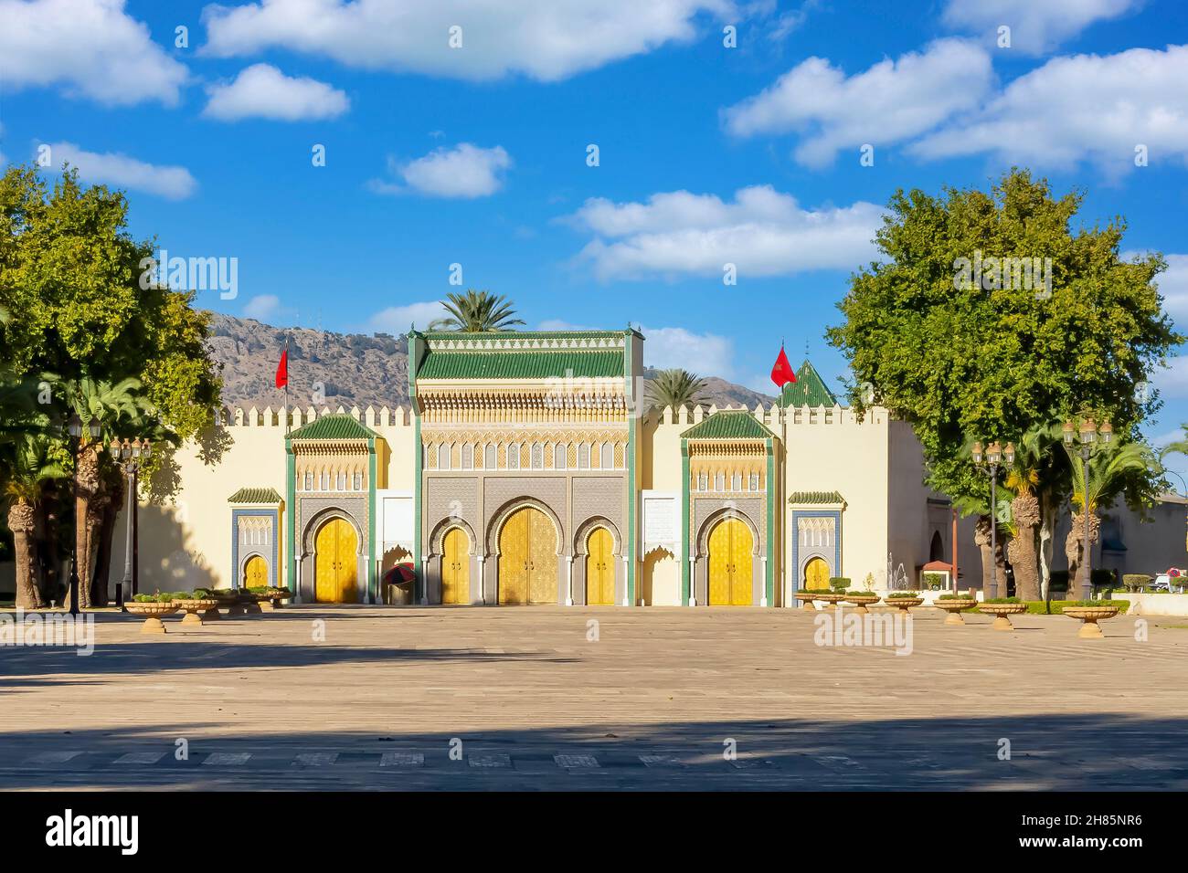 7 novembre 2021, Medina di Fez, Fes, USA: Il Dar al-Makhzen o Palazzo reale di Fez è il palazzo reale del re del Marocco nella città di Fez, Marocco. (Credit Image: © Walter G Arce Sr Grindstone medi/ASP via ZUMA Press Wire) Foto Stock