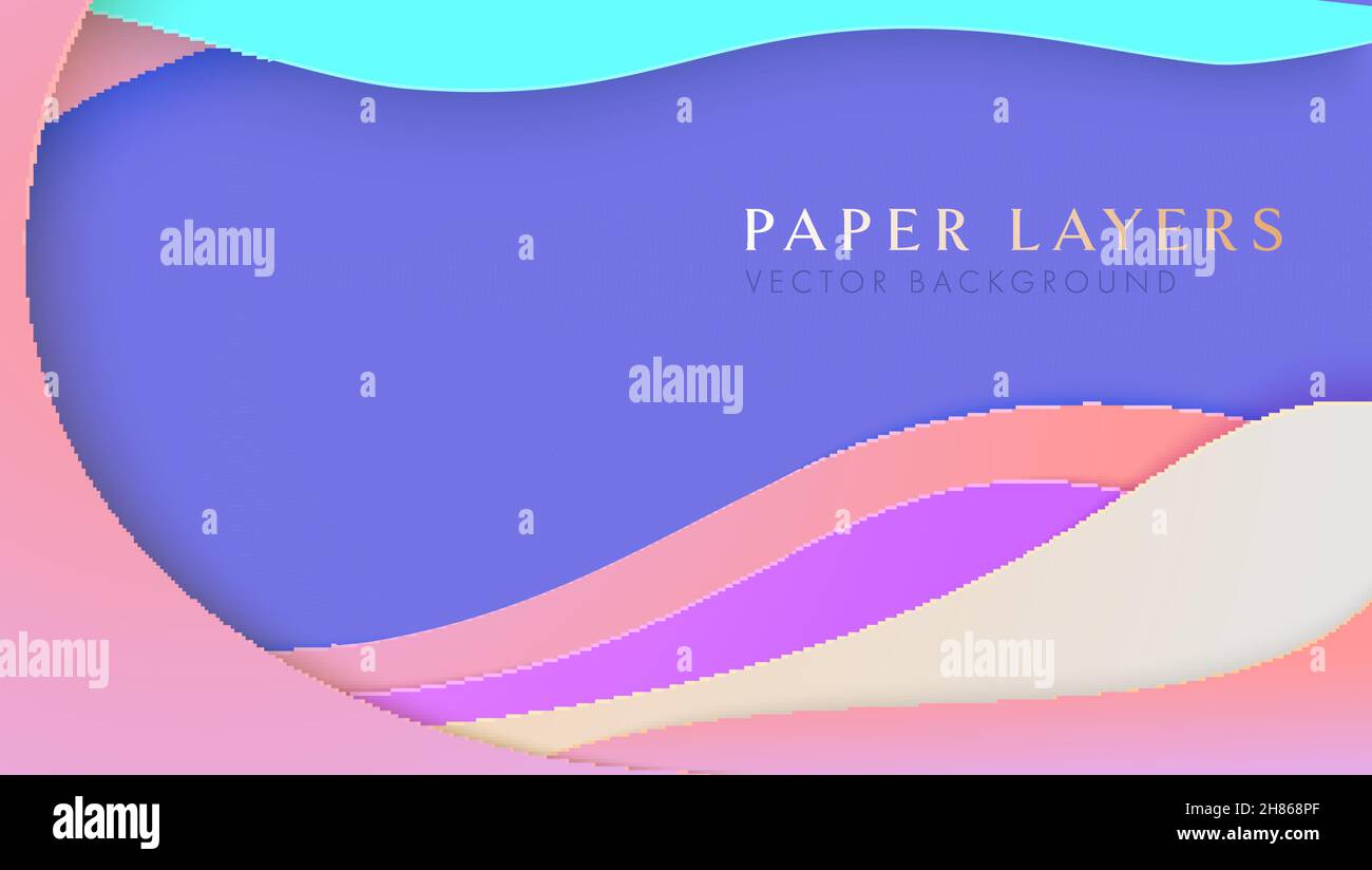 Sfondo astratto vettoriale. Carta strati multicolore. Illustrazione Vettoriale