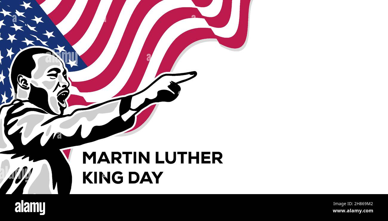 martin luther king jr sfondo giorno, banner, poster con area spazio per le copie. MLK Day Vector design Illustrazione Vettoriale