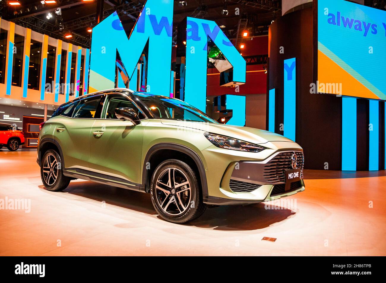MG One SUV in mostra all'Auto Show di Guangzhou 2021, provincia di Guangdong, Cina. Foto Stock