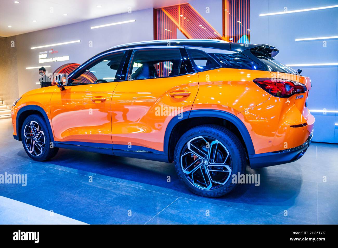 MG One SUV in mostra all'Auto Show di Guangzhou 2021, provincia di Guangdong, Cina. Foto Stock