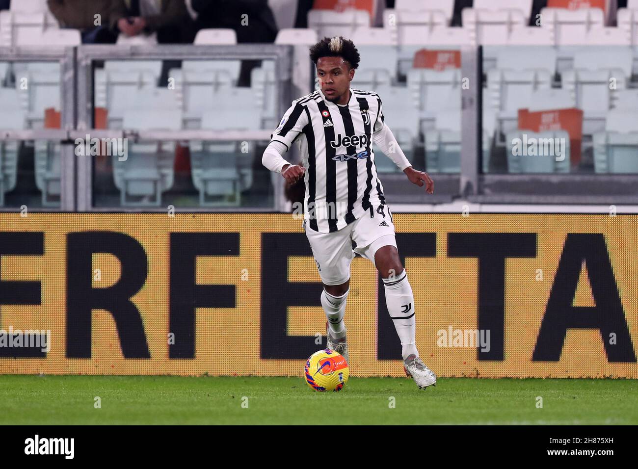 Weston McKennie della Juventus FC controlla la palla durante la serie A partita tra Juventus FC e Atalanta BC Foto Stock