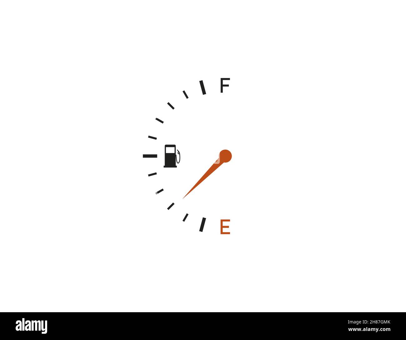 Icona indicatore carburante, segnale. Illustrazione vettoriale. Design piatto. Illustrazione Vettoriale