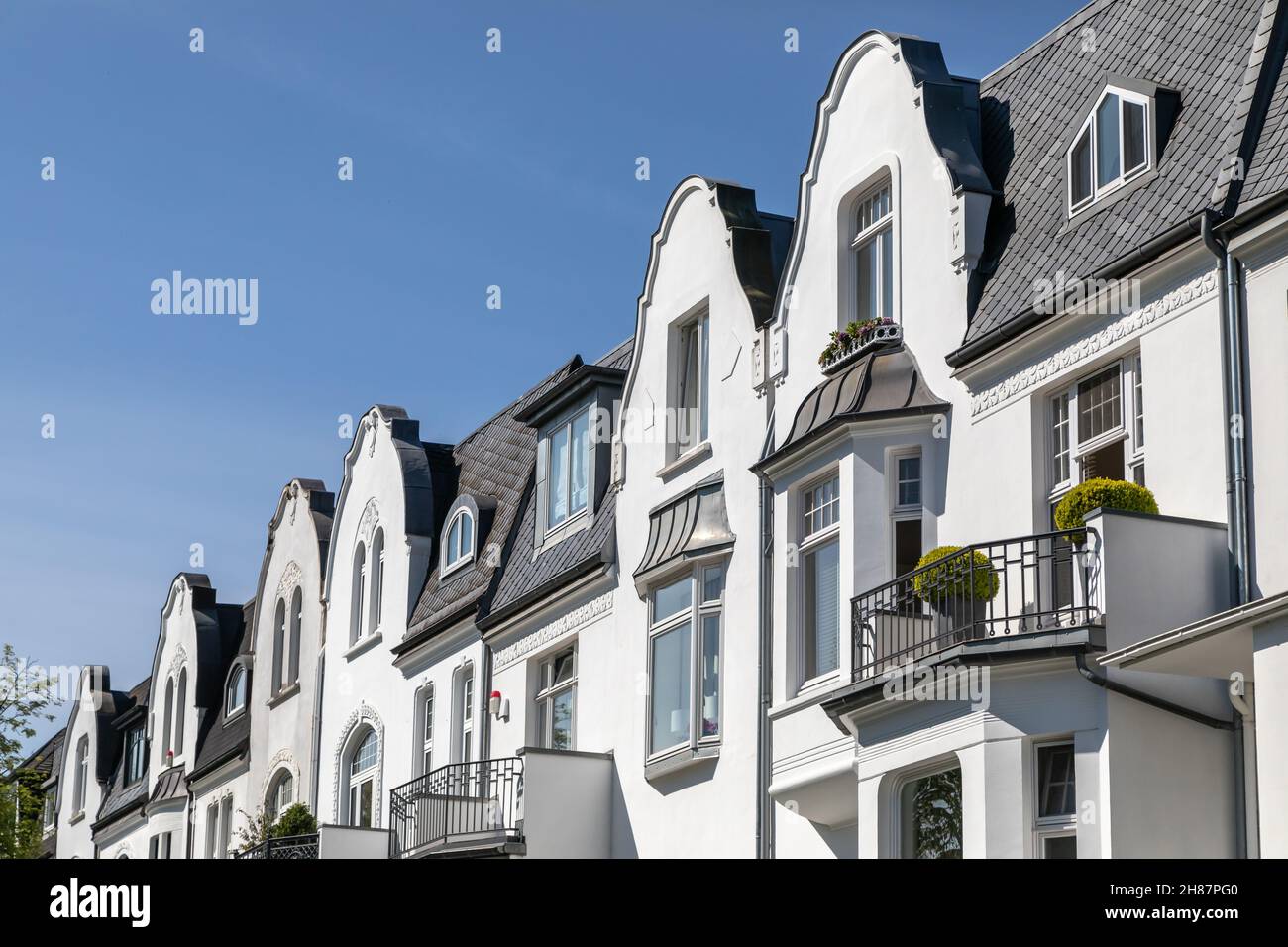 Ville cittadine con tail gable ad Amburgo Foto Stock