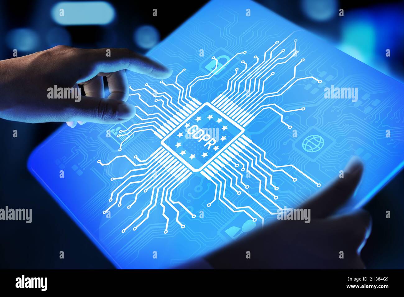 Regolamento GDPR sulla protezione dei dati Legge europea conformità alla sicurezza informatica. Foto Stock