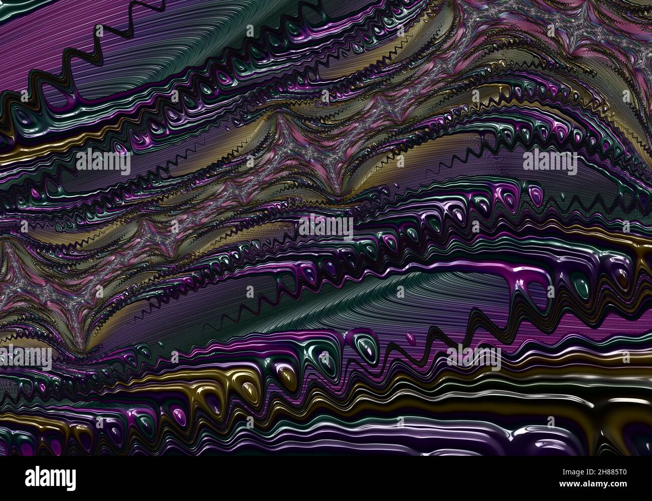 Struttura astratta delle onde in metallo viola Foto Stock