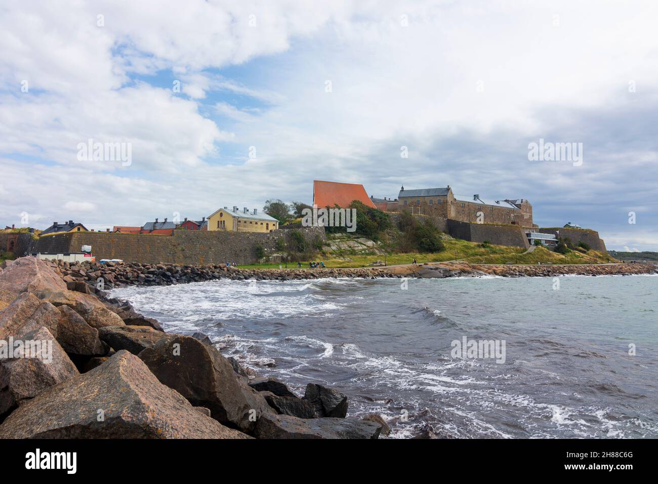 Varberg: Fortezza di Varberg, area marina Kattegat in , Hallands Län, Svezia Foto Stock