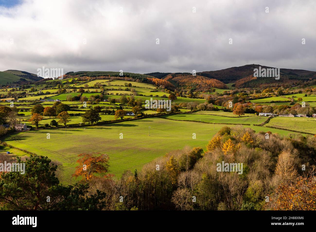 Clwydian Range Area of Outstanding Natural Beauty, Galles del Nord, in autunno Foto Stock