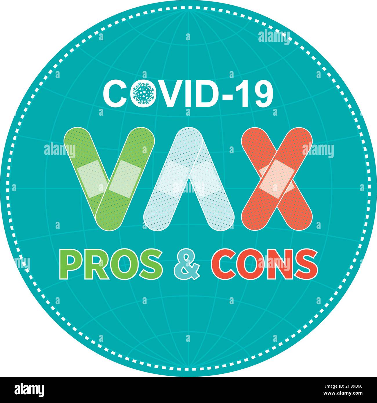 COVID19 vaccinazioni pro e contro per contribuire a ridurre il rischio di cattura del coronavirus Covid-19. Segnale Vector VAX. Illustrazione Vettoriale COVID19 vaccinazioni pro e contro per contribuire a ridurre il rischio di cattura del coronavirus Covid-19. Segnale Vector VAX. Illustrazione Vettoriale