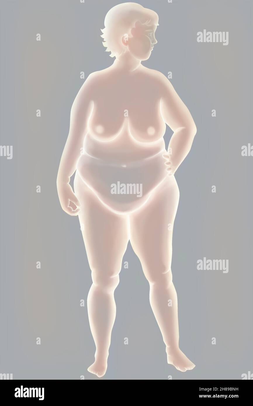 Donna obesa, illustrazione Foto Stock