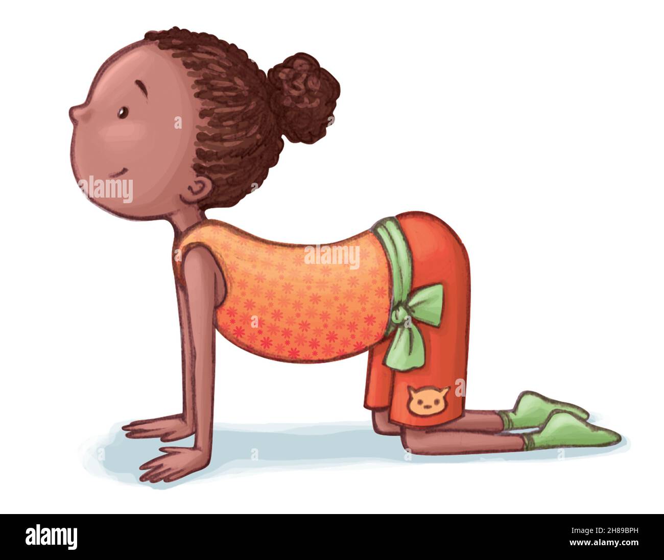 Yoga bambino vacca Foto Stock