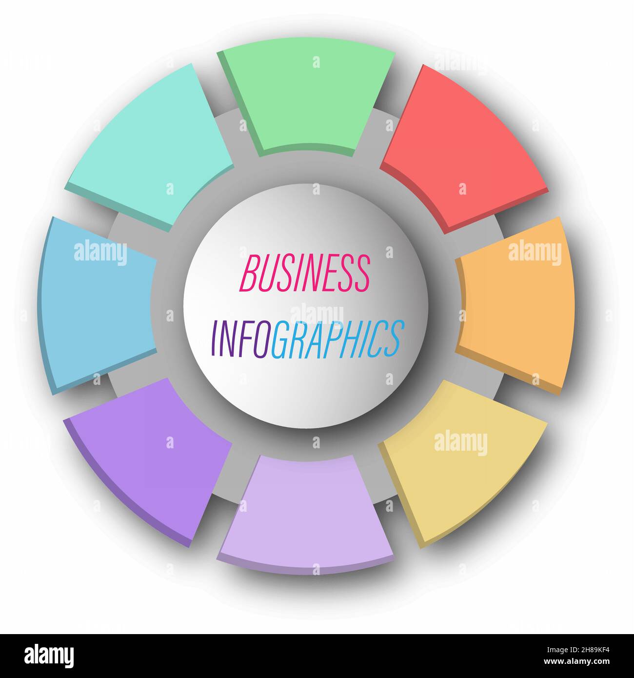 grafico circolare con 8 fasi, sezioni o fasi. Grafico a torta per l'interfaccia utente. Modello infografico rotondo per web e grafica. Vettore illus Illustrazione Vettoriale