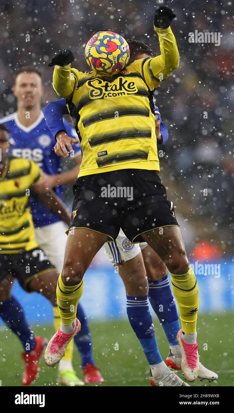 Leicester, Inghilterra, 28 novembre 2021. Joshua King of Watford durante la partita della Premier League al King Power Stadium di Leicester. Il credito dell'immagine dovrebbe leggere: Darren Staples / Sportimage Credit: Sportimage/Alamy Live News Foto Stock