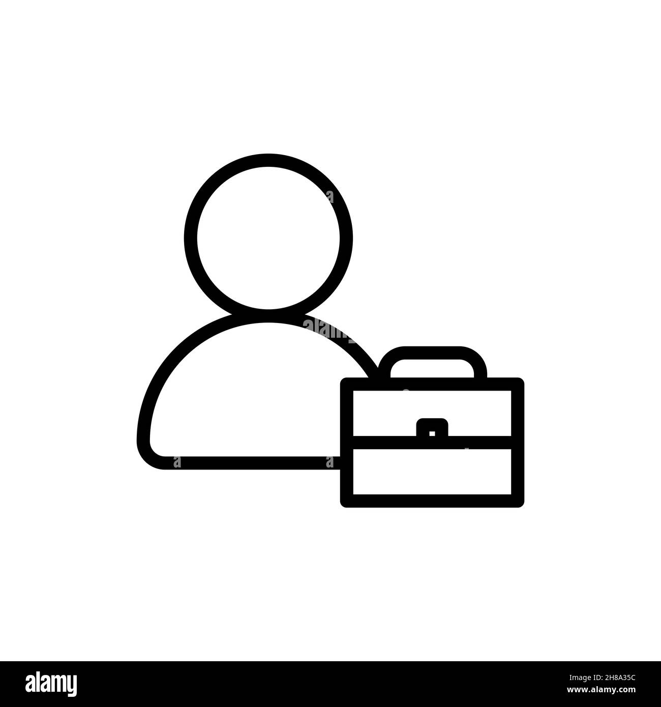 illustrazione vettoriale delle icone uomo e breve linea del caso Illustrazione Vettoriale