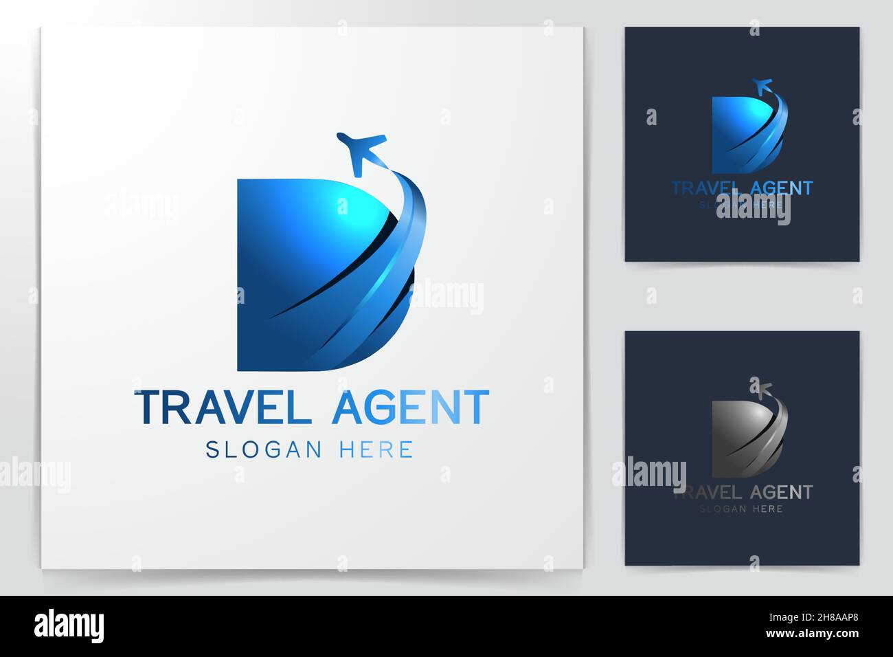 Travel Logo ispirazione isolata su sfondo bianco Illustrazione Vettoriale