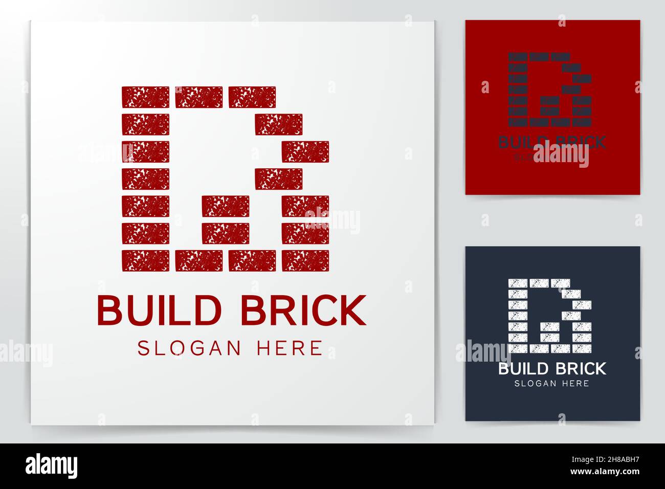 Lettera B e R mattone logo design ispirazione Illustrazione Vettoriale