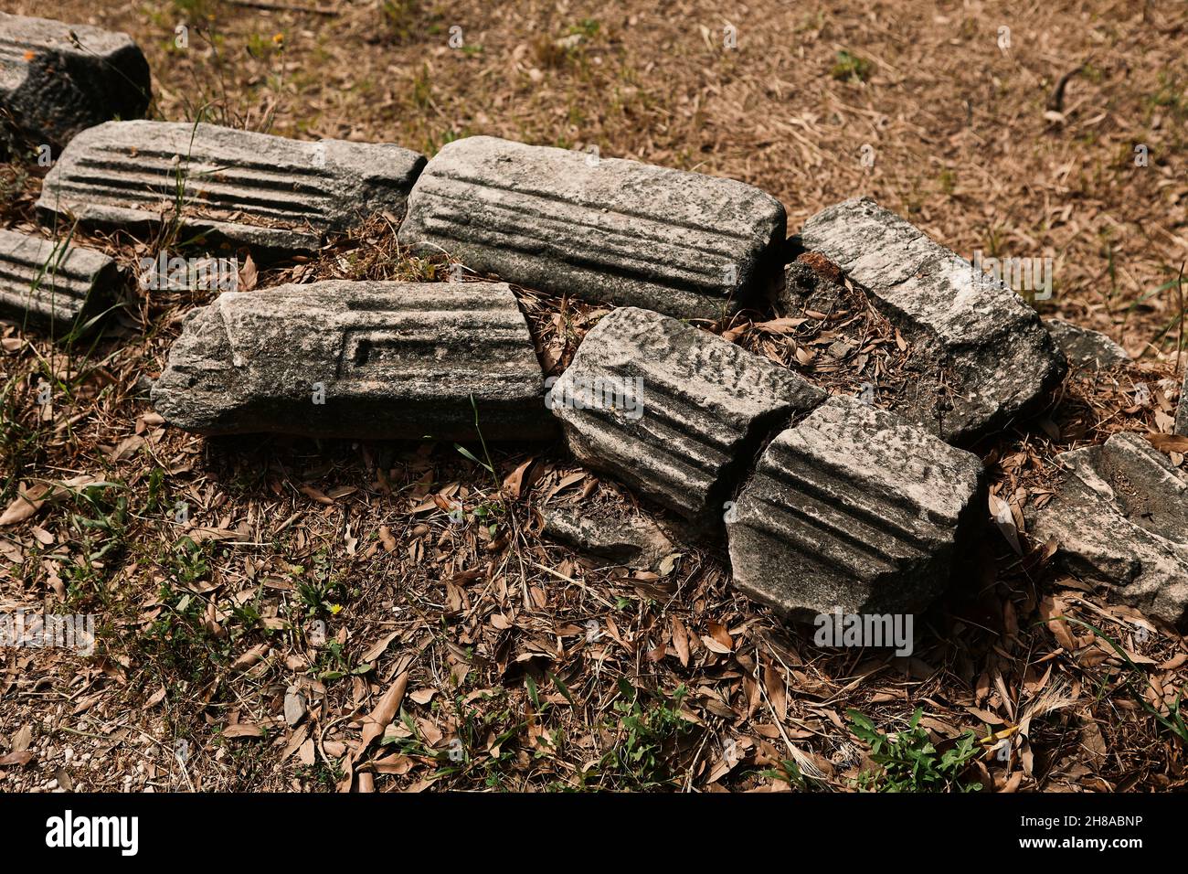 Colonne, rovine archeologiche greche Foto Stock