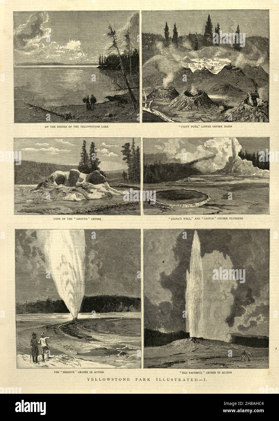 Scenes in Yellowstone Park, USA, 1880, 19 ° secolo Foto Stock