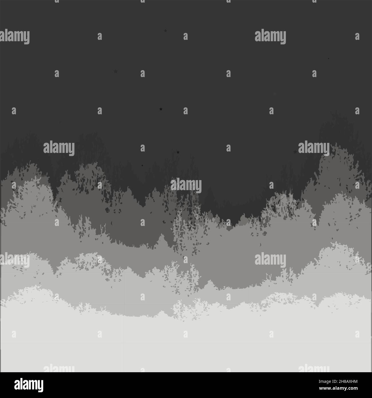 Illustrazione su sfondo quadrato - Notte stellata. Surreale. Sfondo. Elemento di design per la progettazione di libri, taccuini, cartoline, articoli per interni. Illustrazione Vettoriale