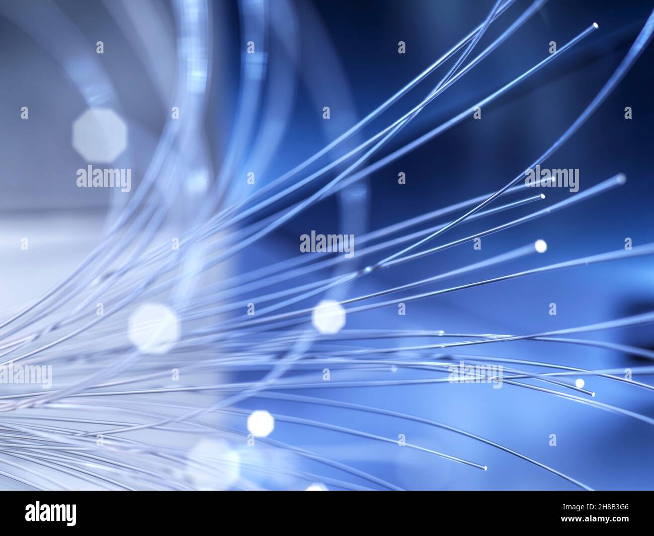 Dettaglio della fibra ottica Foto Stock