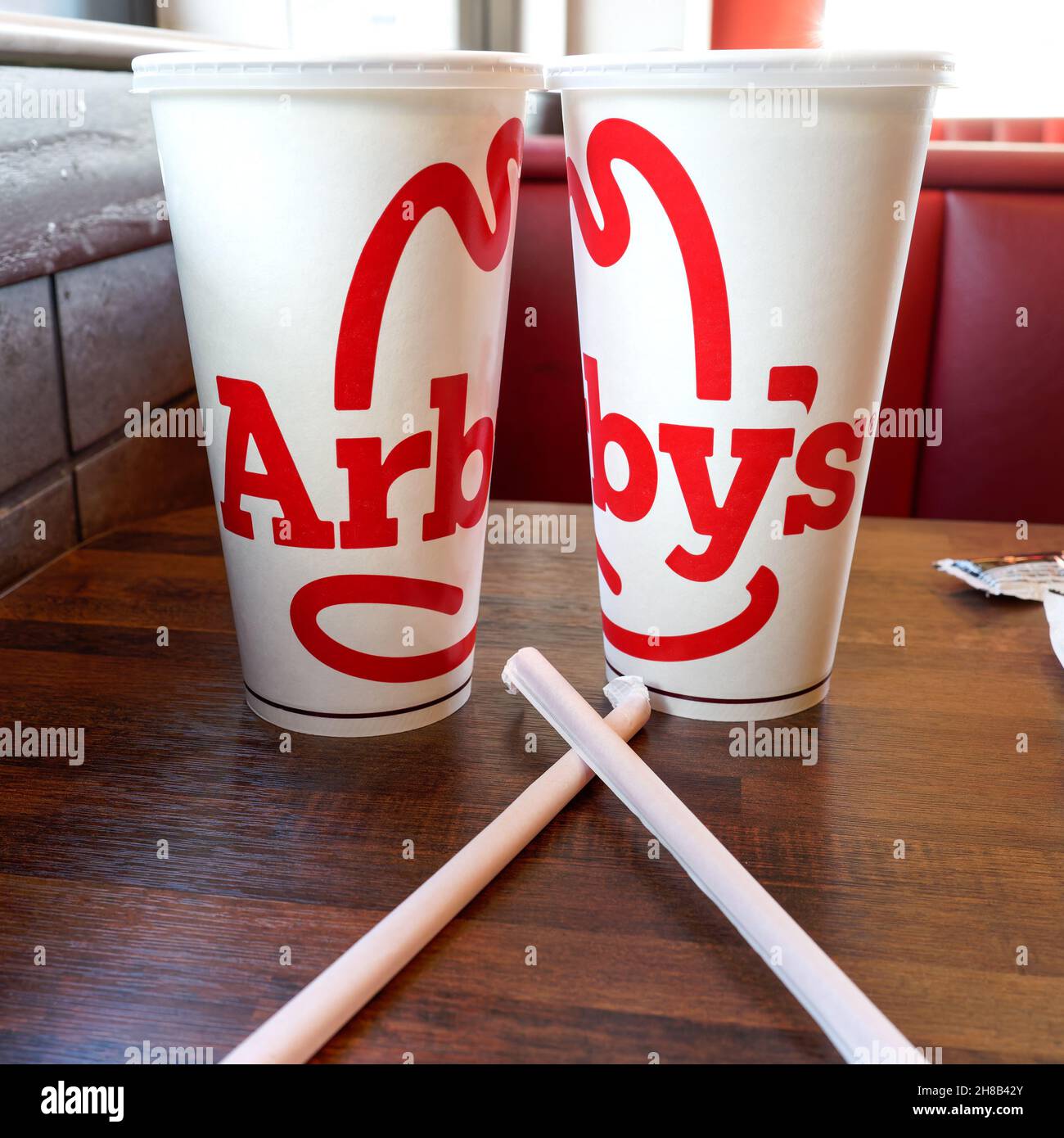 Carlisle, PA - 27 ottobre 2021: Arby's è una catena di ristoranti fast food americana. Foto Stock