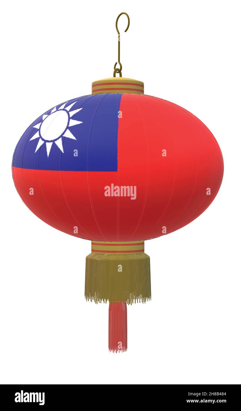 Lanterna bandiera di Taiwan Illustrazione Vettoriale