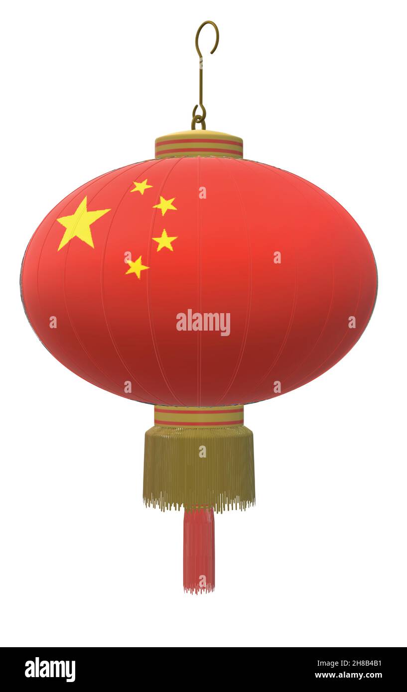 Cina bandiera Lanterna Illustrazione Vettoriale