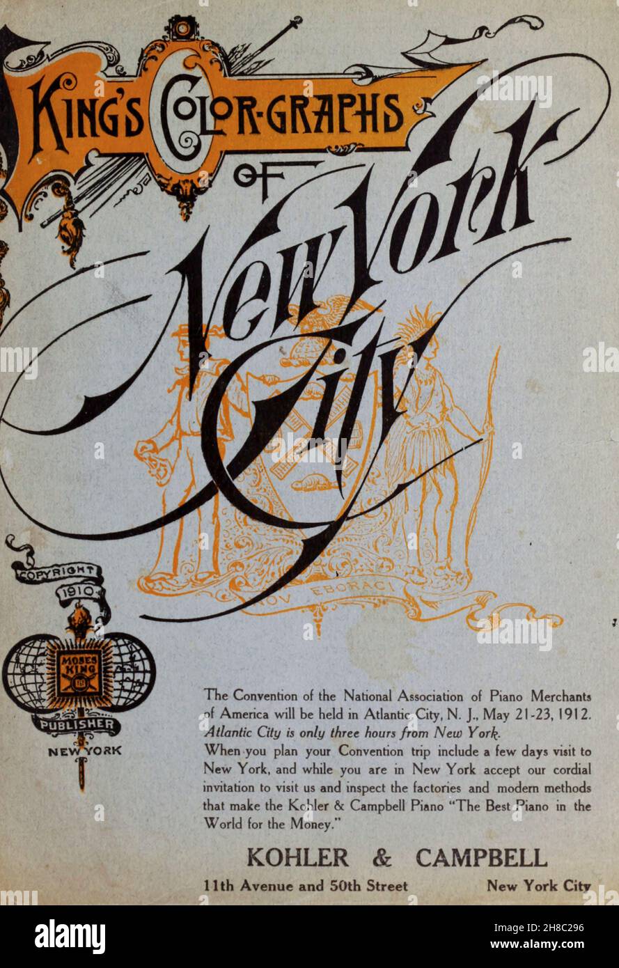 Copertina del libro " King's color-graps of New York City " pubblicato a New York da M. King, inc. Nel 1910 Foto Stock