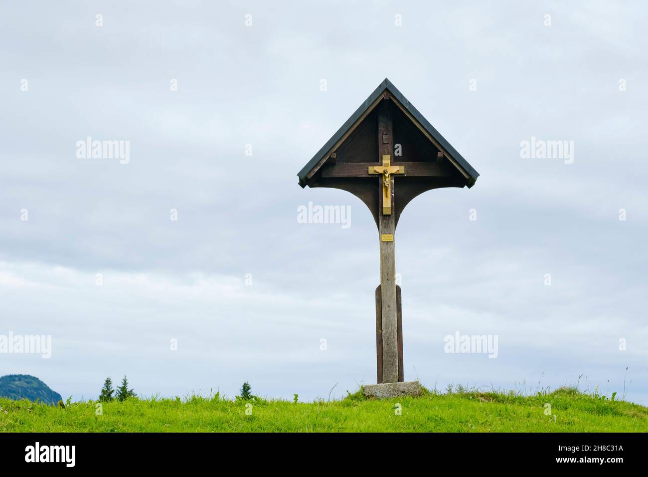 Wayside Cross al Monte Söllereck, Oberstdorf, Baviera, Germania, Europa Foto Stock