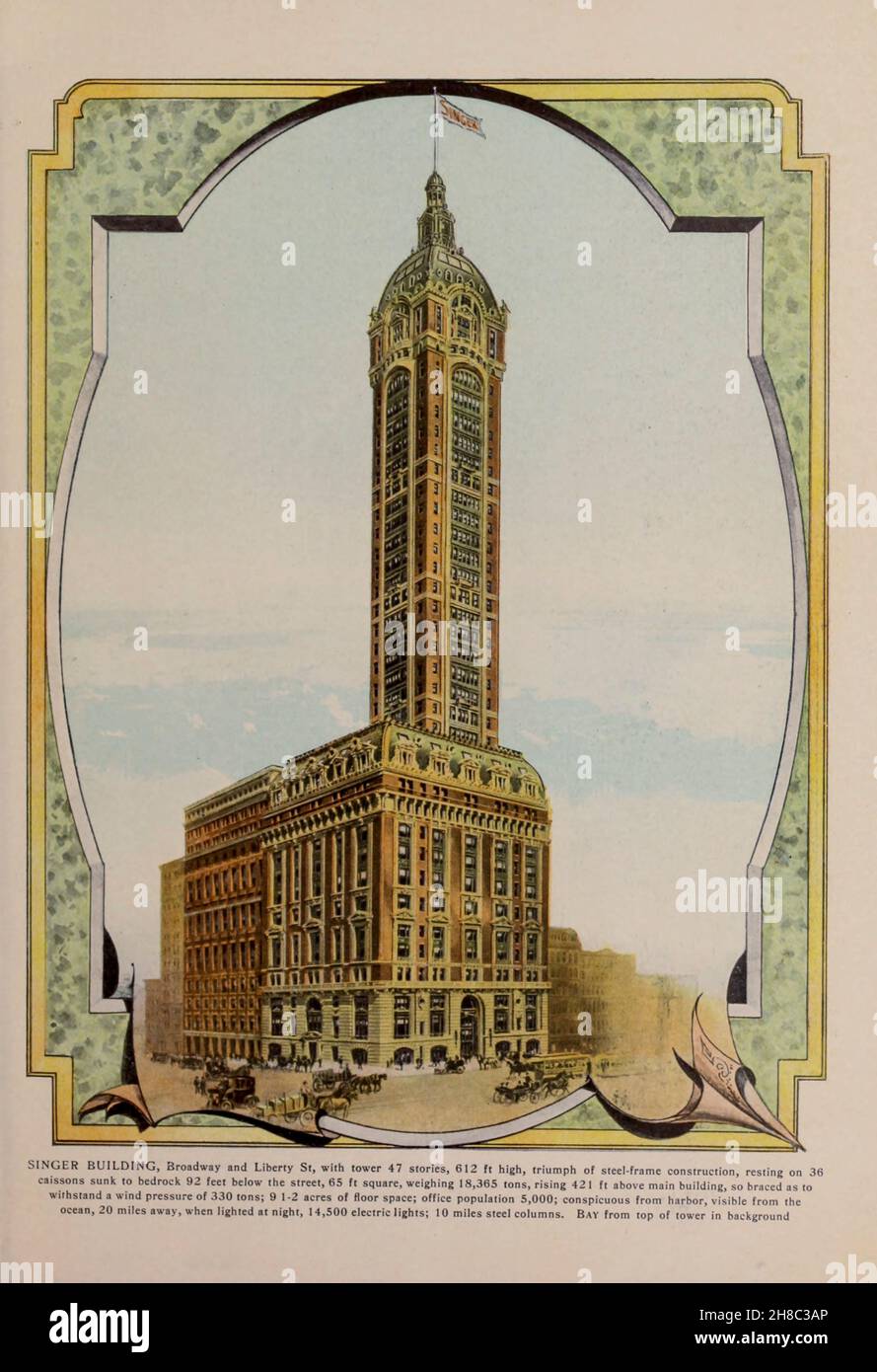 Singer Building, Broadway e Liberty St. Dal libro " King's colour-graps of New York City " pubblicato a New York da M. King, inc. Nel 1910 Foto Stock