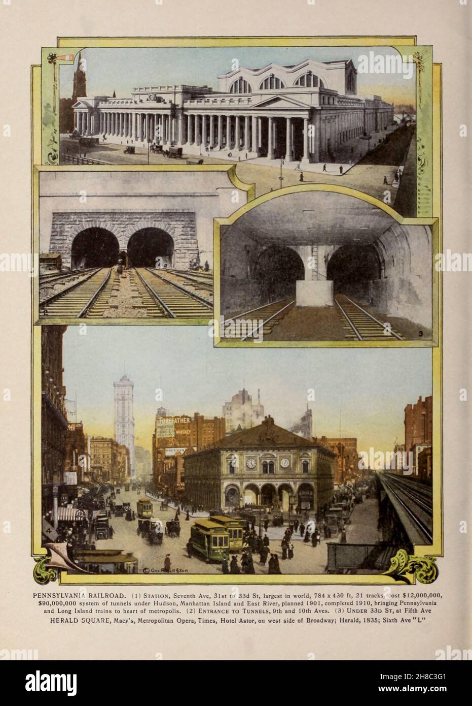 Pennsylvania Railroad NYC dal libro ' King's colour-graps of New York City ' pubblicato a New York da M. King, inc. Nel 1910 Foto Stock