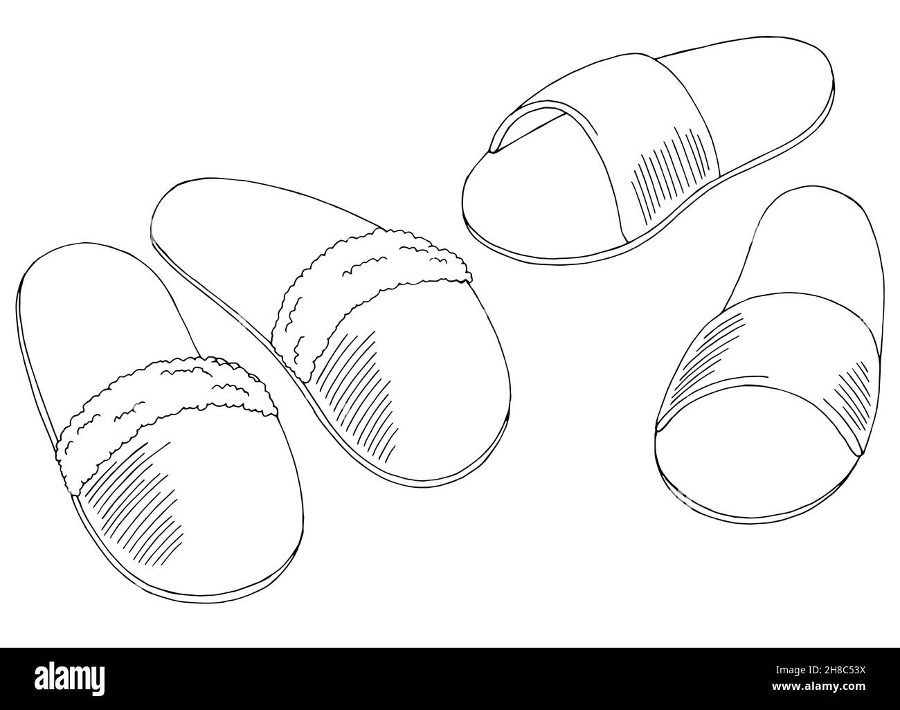 Sketch of slippers immagini e fotografie stock ad alta risoluzione - Alamy