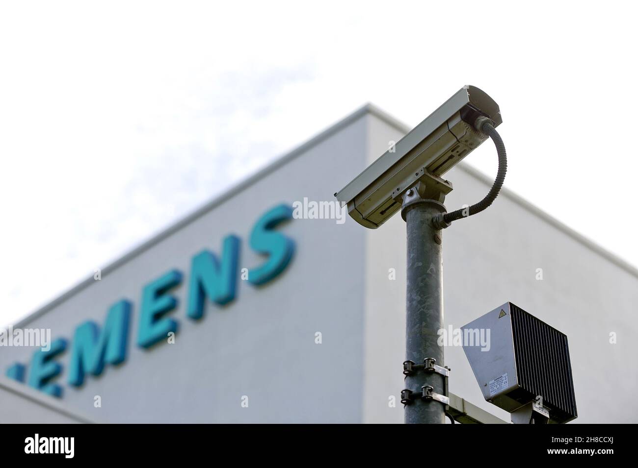 Telecamera di sicurezza a Siemens, Germania, Korntal-Muenchingen Foto Stock