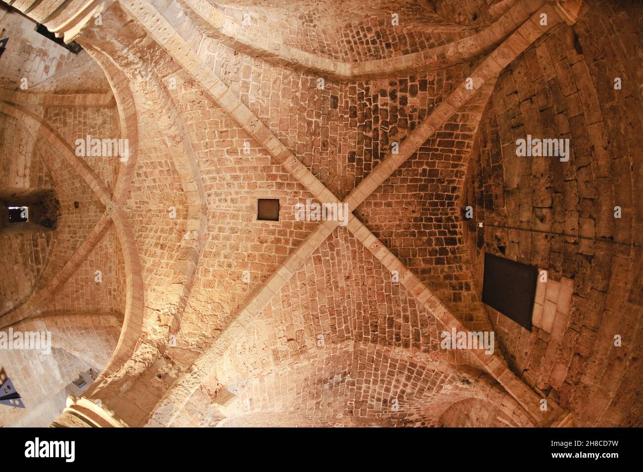 Costola volta dei Cavalieri 'Halls, Israele, Akko Foto Stock