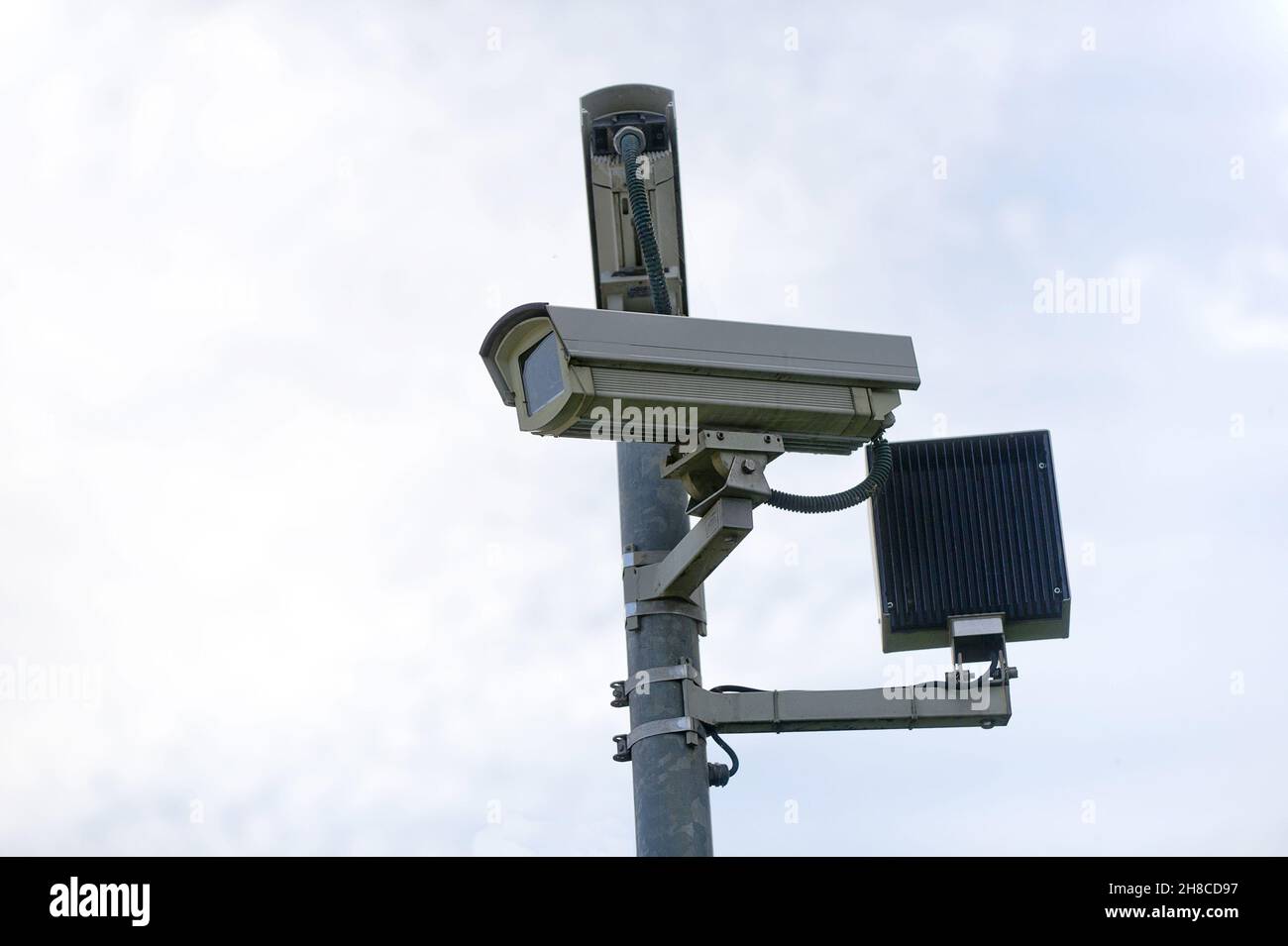 Telecamera di sicurezza presso un'azienda, Germania Foto Stock