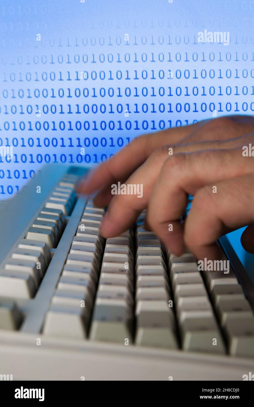 tastiera del computer, elaborazione delle informazioni Foto Stock