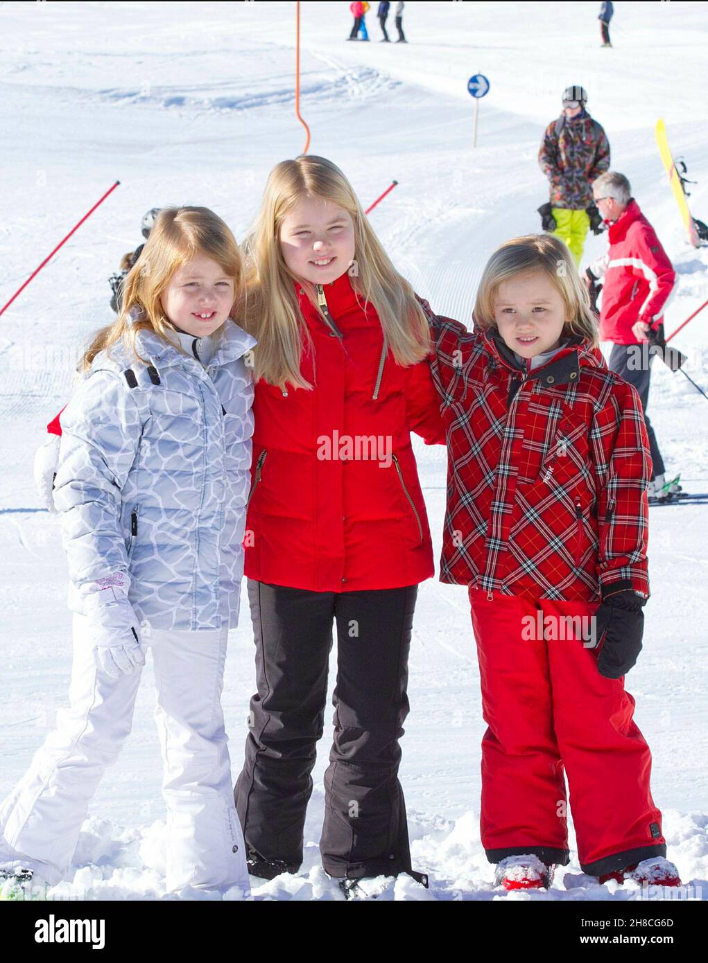 Kind Kinder Prinzessin Amalia, Prinzessin Alexia und Prinzessin Ariane von Holland, der Niederlande, Skiurlaub Winterurlaub in Lech *** Local Caption *** 00285284 Foto Stock