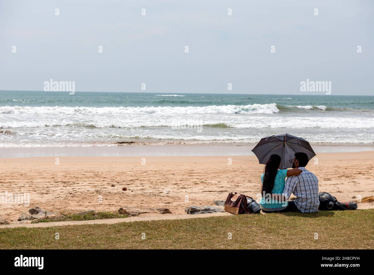 Sri Lanka, Provincia del Sud, Sud dello Sri Lanka, Süd Sri Lanka, Sri Lanka del Sud, ville, Staadt, Città, Matara, rendez-vous des jeunes coppie, Treffpunk Foto Stock