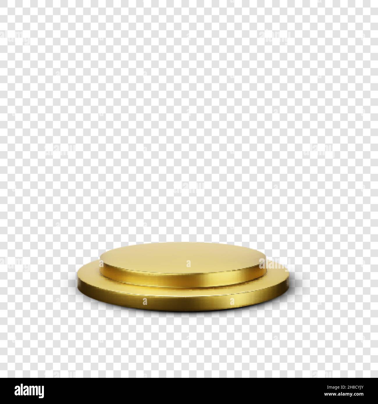 Podio rotondo oro isolato su sfondo trasparente. Palco vuoto o studio. Illustrazione vettoriale Illustrazione Vettoriale
