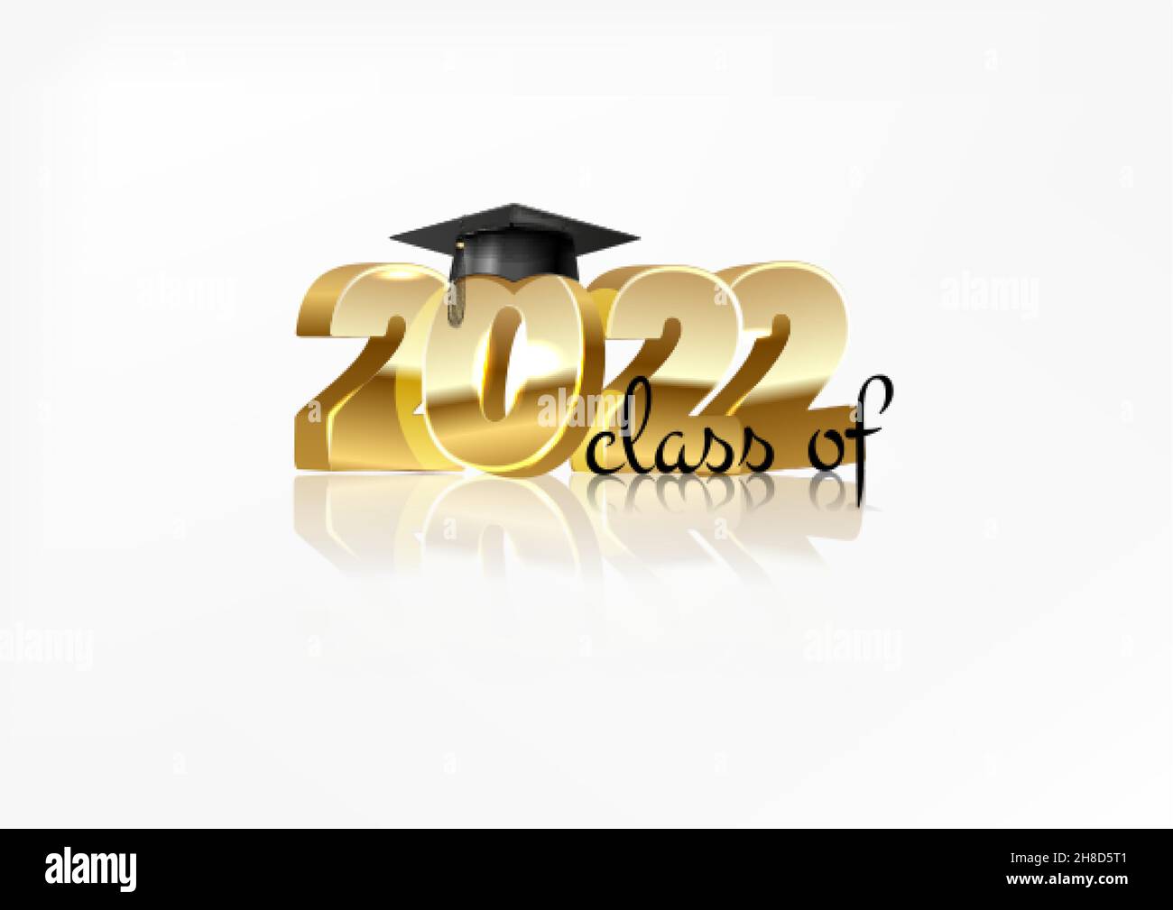poster congratulazioni classe 2022 laureato su sfondo bianco. vector Illustrazione Vettoriale