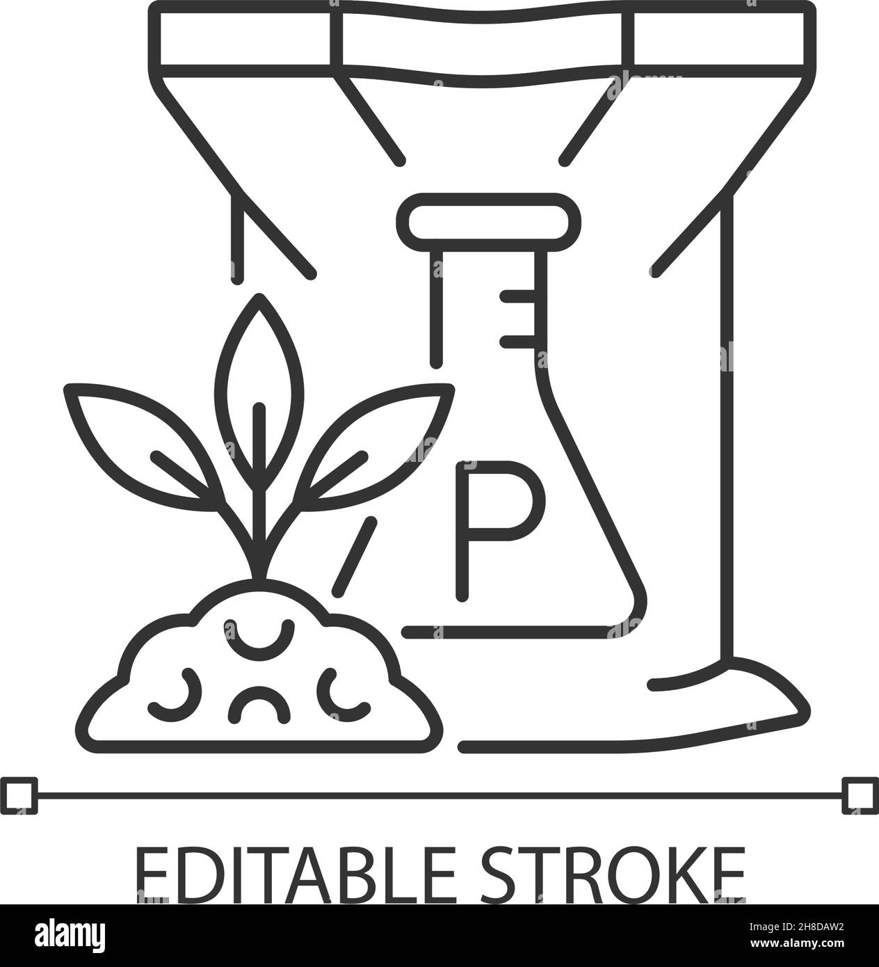 Icona fertilizzante fosforo lineare Illustrazione Vettoriale