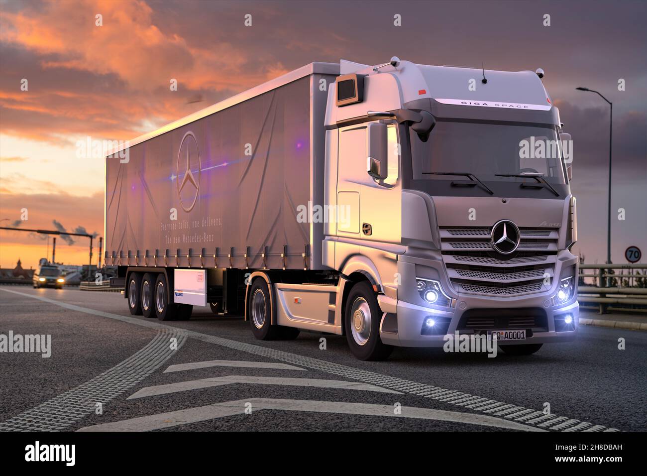 Veicolo Mercedes-Benz Actros Foto Stock