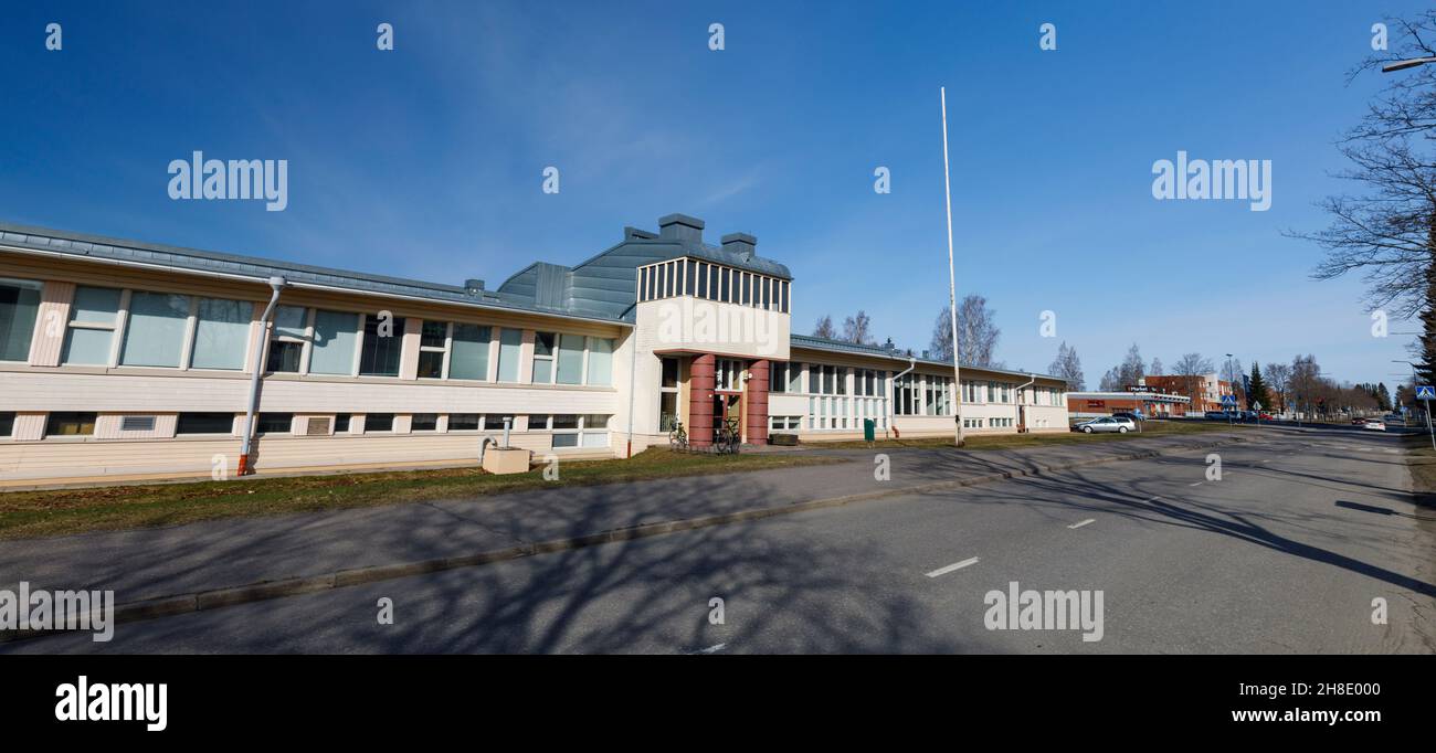 Harjun koulu scuola elementare in estate a Pieksämäki , Finlandia Foto Stock