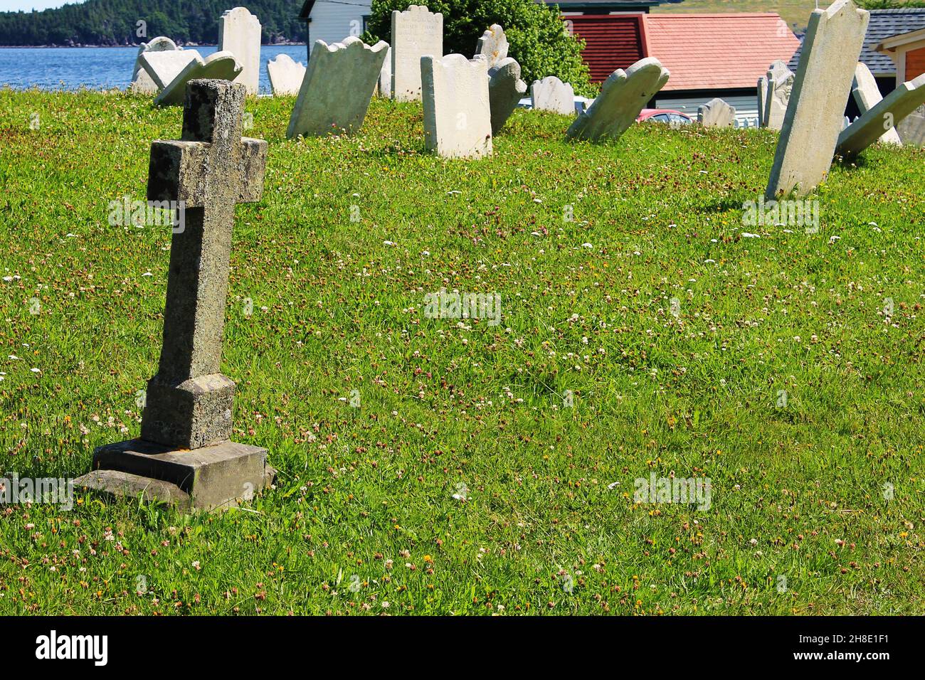 Vecchio cimitero presso la Chiesa Anglicana di San Paolo, Trinity, Terranova. Foto Stock